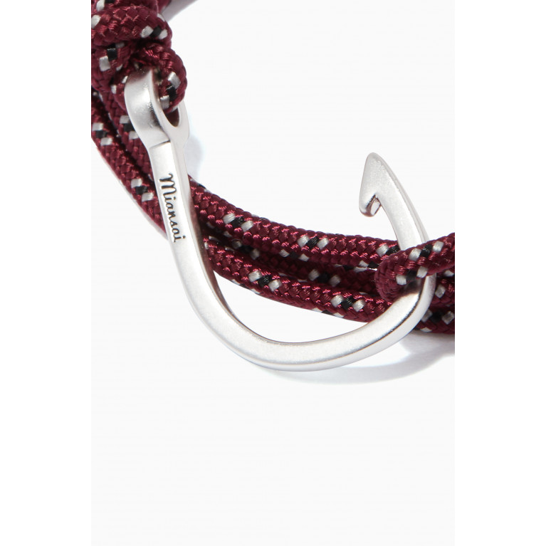 Miansai - Red Rope & Silver Plated Hook Bracelet