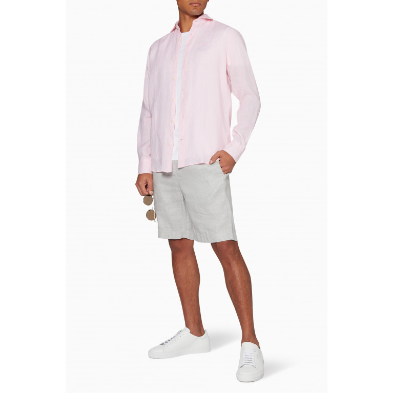 Frescobol Carioca - Light-Pink Regular-Fit Linen Shirt Pink