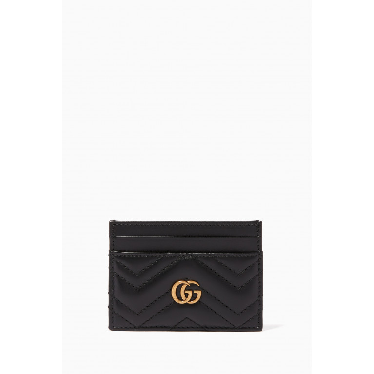 Gucci - Black GG Marmont Card Case Black