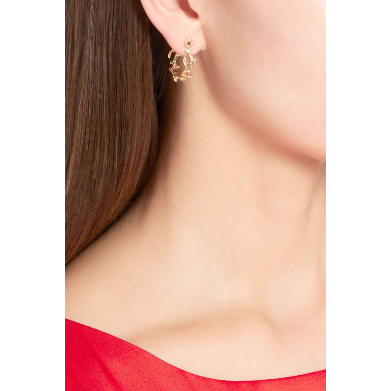 Bil Arabi - Hob/ Love Baguette Diamond Hoop Earrings in 18kt Yellow Gold