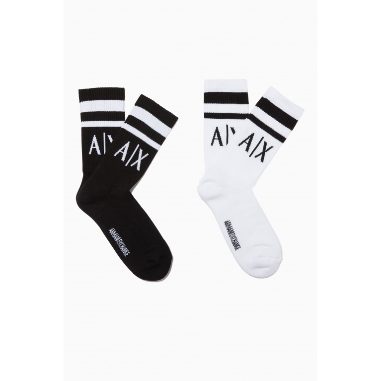 Armani - Armani - Black and White Socks, Pack Of 2