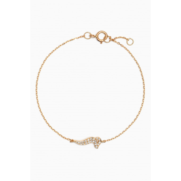Bil Arabi - Arabic Letter Diamond Bracelet in 18kt Gold