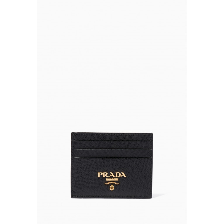 Prada - Black Saffiano Card Case Black