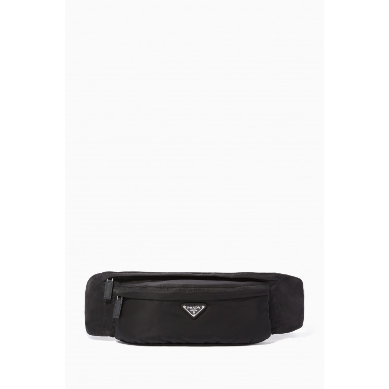 Prada - Black Double-Zip Belt Bag Black