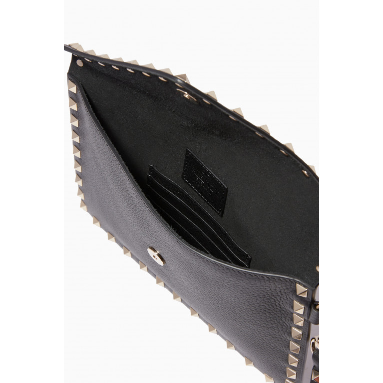 Valentino - Black Rockstud Medium Envelope Clutch Black