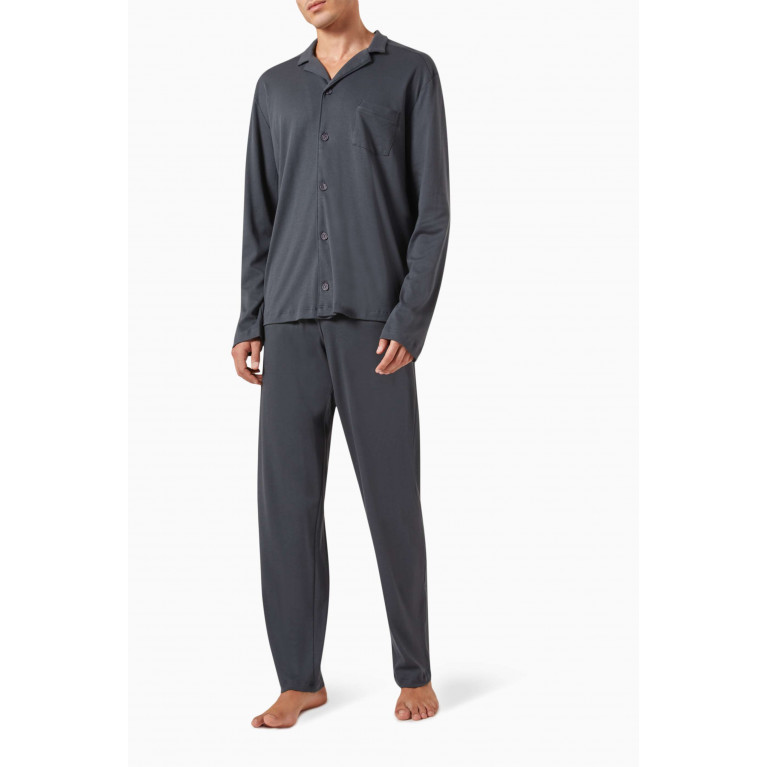 Hanro - Night & Day Pyjama Set in Interlock Cotton Grey