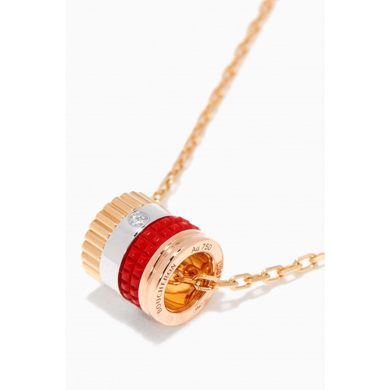 Boucheron - Mini Yellow, White & Rose-Gold Quatre Red Edition Ring Pendant Necklace