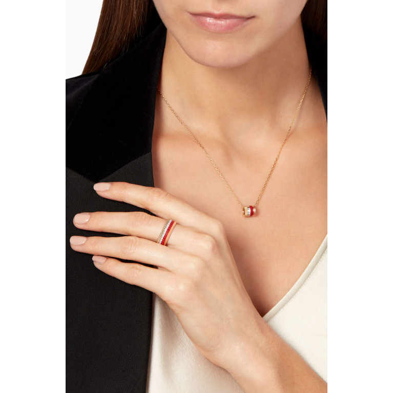 Boucheron - Mini Yellow, White & Rose-Gold Quatre Red Edition Ring Pendant Necklace