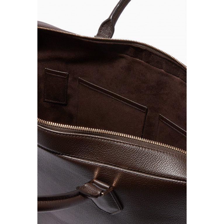 MONTROI - Brown Warfield Single Leather Briefcase