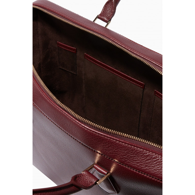 MONTROI - Burgundy Warfield Single Leather Briefcase