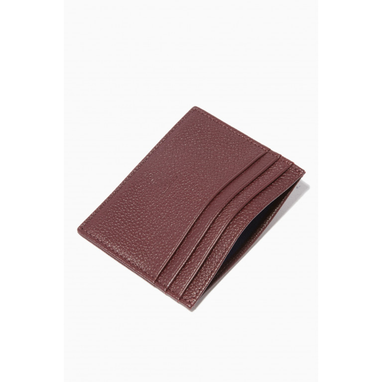 MONTROI - Burgundy Embossed Logo Leather Card Holder