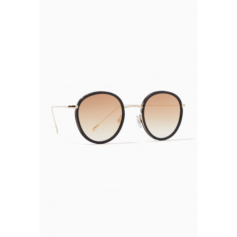 Spektre - Gold & Brown Round Morgan Sunglasses