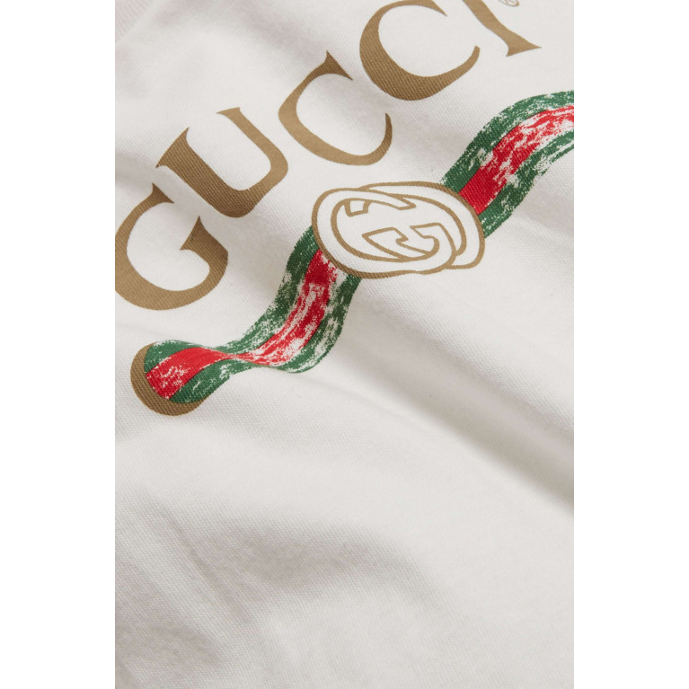 Gucci - White Logo-Print Cotton T-Shirt