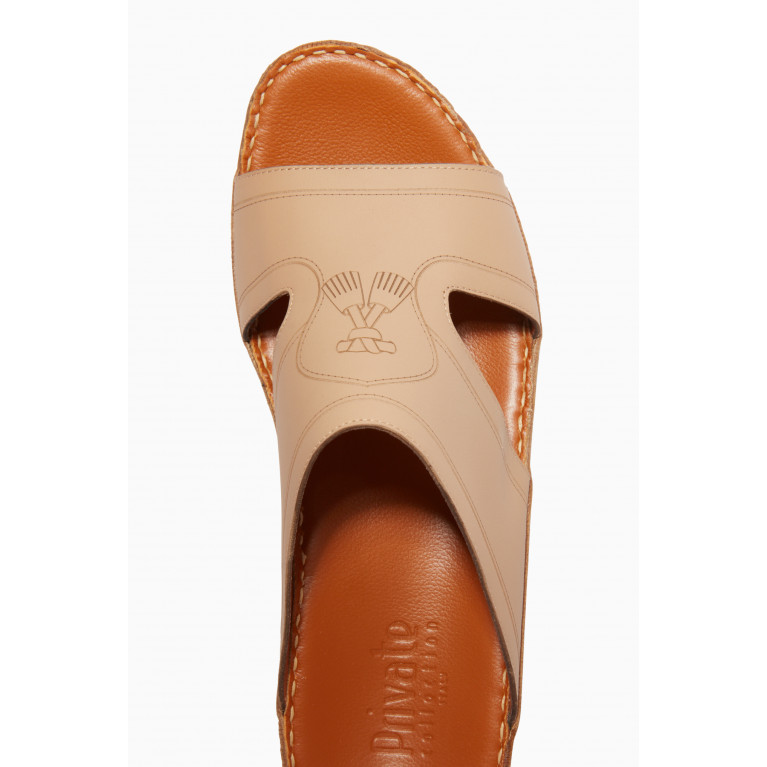 Private Collection - Arca Laserato Sandals in Rubber-calf Leather Neutral