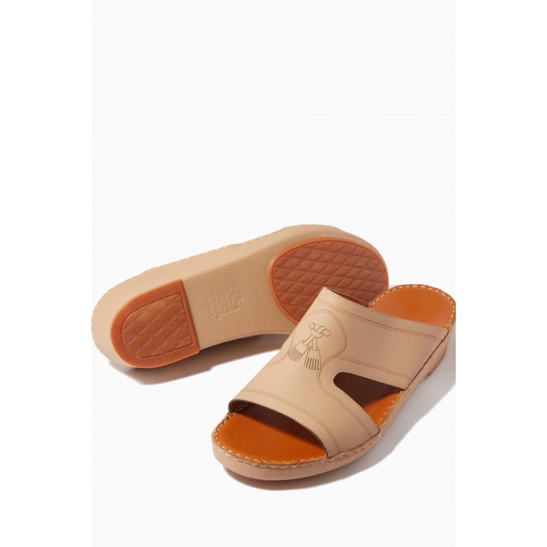 Private Collection - Arca Laserato Sandals in Rubber-calf Leather Neutral
