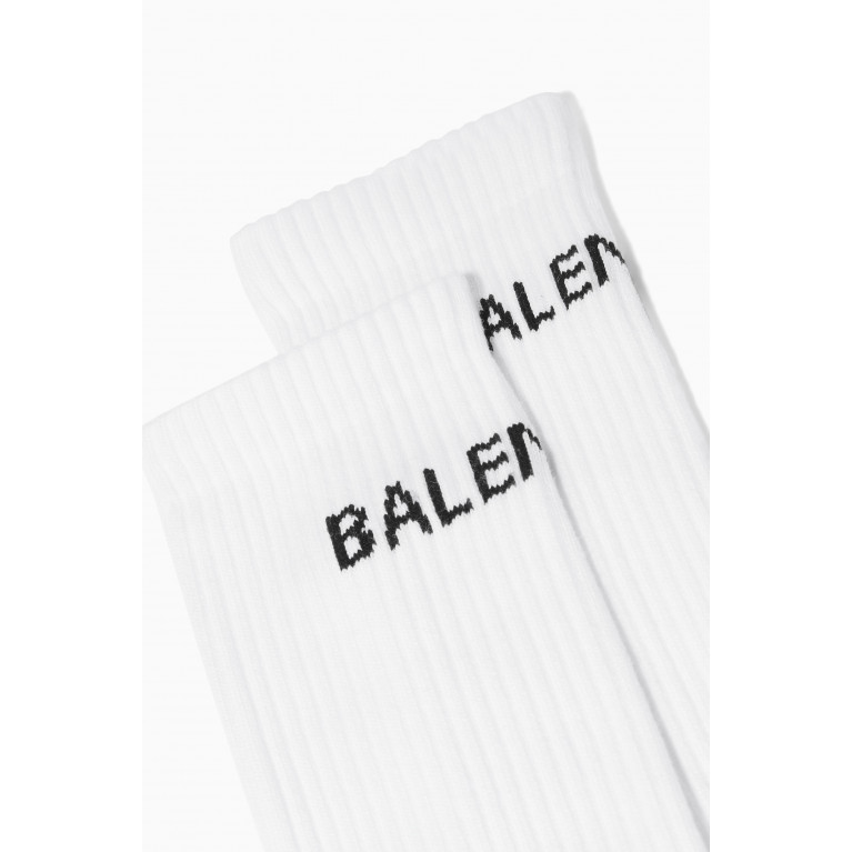 Balenciaga - Logo Detail Cotton Socks White