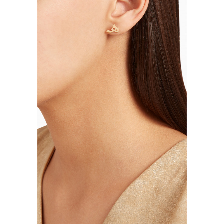 Bil Arabi - H Letter Single Earring in 18kt Yellow Gold