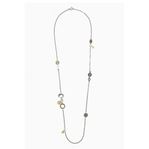 Azza Fahmy - Charm Necklace in 18kt Gold and Silver