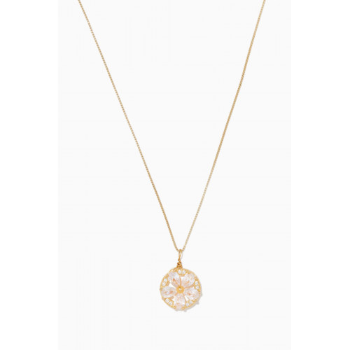 The Jewels Jar - Embedded Flower Necklace Gold