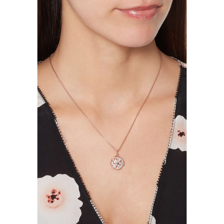 The Jewels Jar - Embedded Flower Necklace Rose Gold