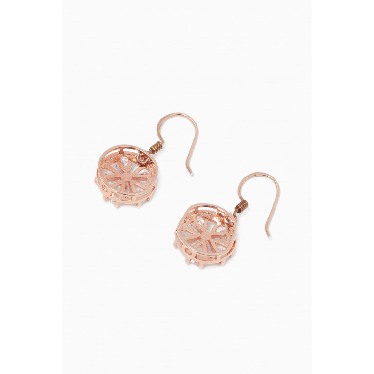 The Jewels Jar - Embedded Flower Cubic Zirconia Earrings Rose Gold
