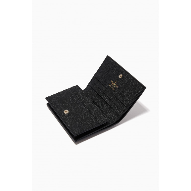 Valentino - Rockstud Grainy Leather Wallet Black