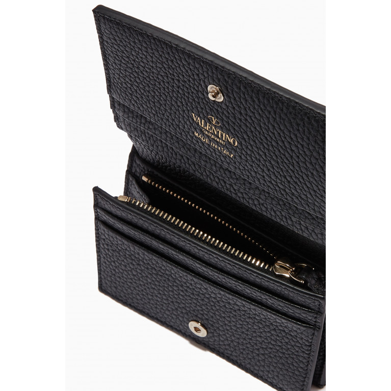 Valentino - Rockstud Grainy Leather Wallet Black