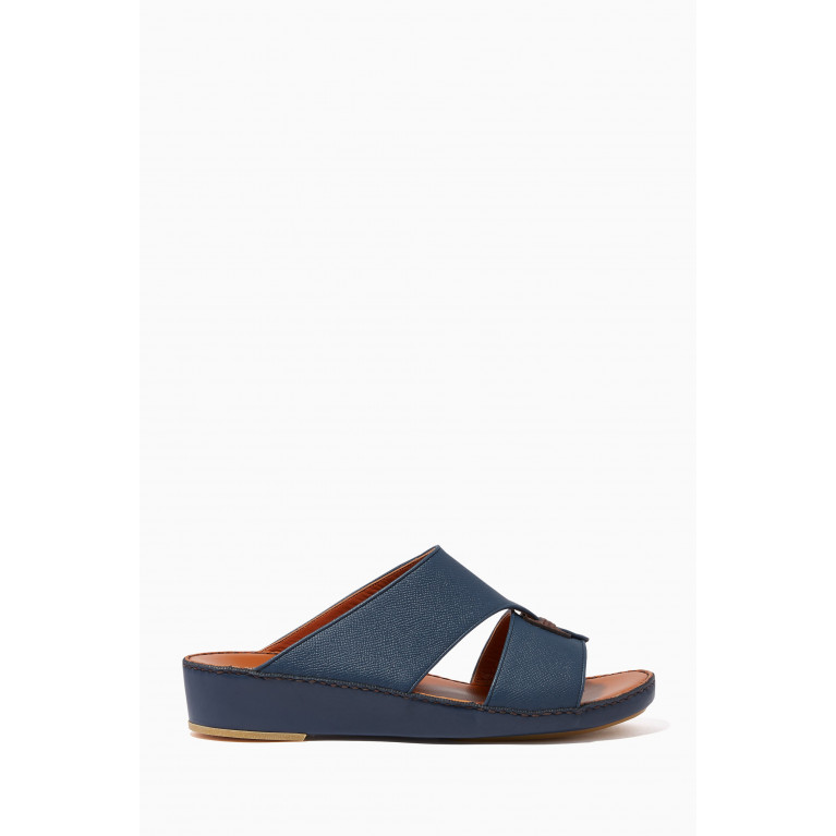 Private Collection - Heritage Calf Lizard Sandals Blue