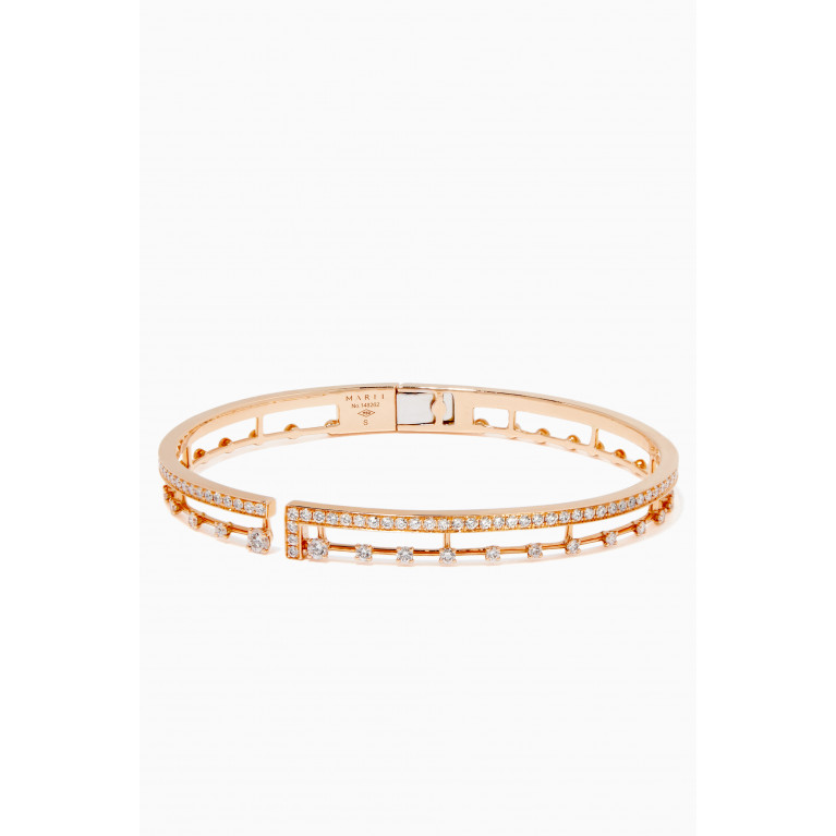 Marli - Avenues Diamond Open Hinged Bracelet in 18kt Rose Gold