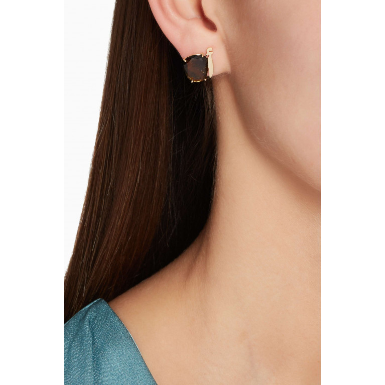Bil Arabi - Yellow-Gold & Tourmaline Stone Ein Stud Earring