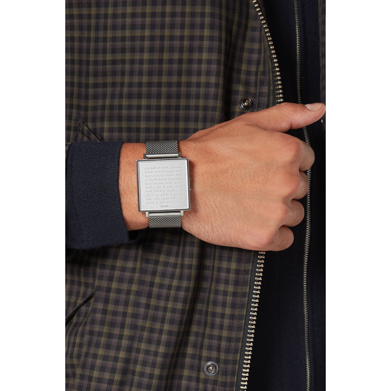 QLOCKTWO - W39 Fine Steel Milanaise Strap Arabic Watch