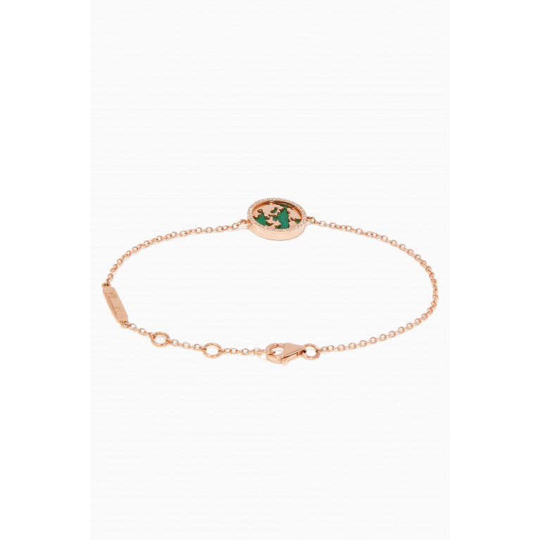 Charmaleena - Rose-Gold, Diamond & Malachite My World Bracelet