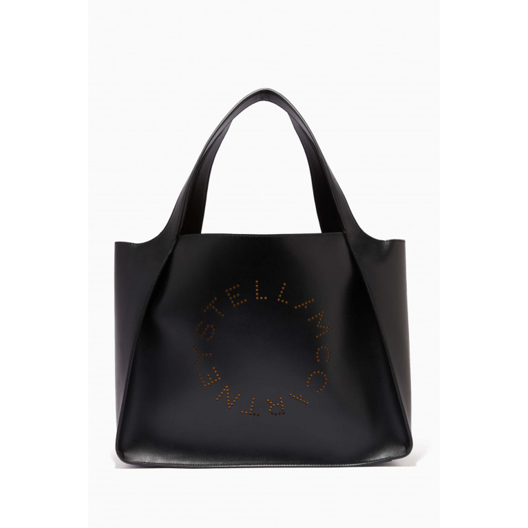 Stella McCartney - Perforated Logo Leather Tote Bag Black