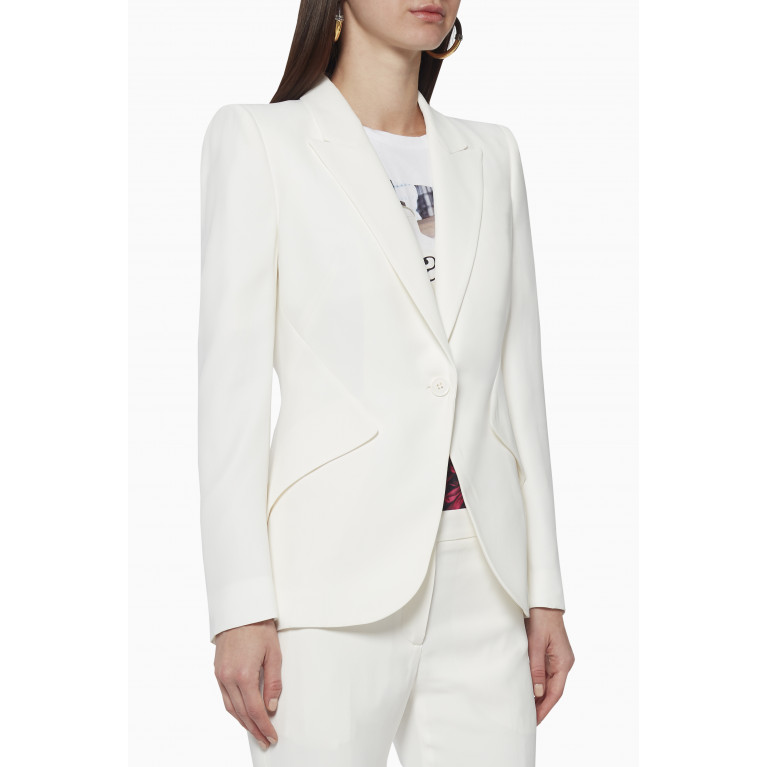 Alexander McQueen - Leaf Crepe Tailored Jacket White