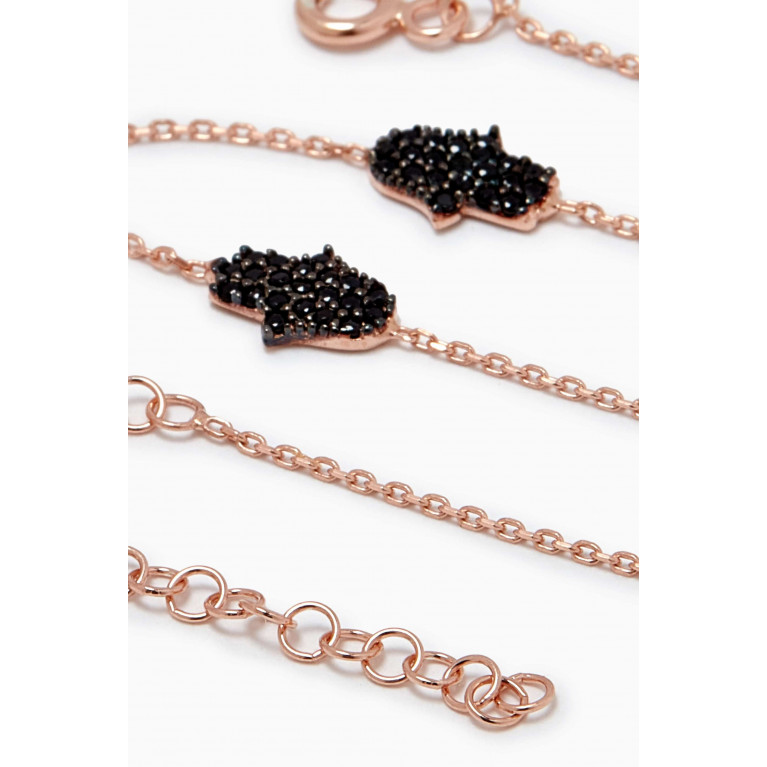 KHAILO SILVER - Mother Fatma Hand Stone Bracelet in Rose Gold-plated Sterling Silver Neutral