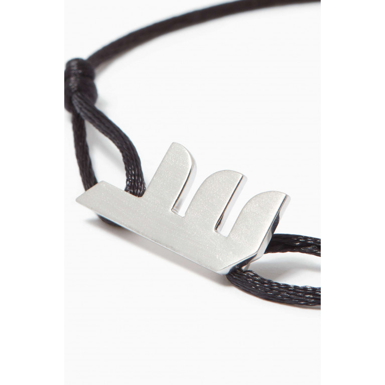 Bil Arabi - Arabic S Letter Silver & Fabric Bracelet