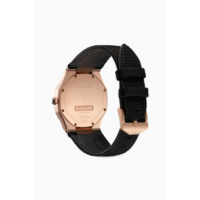 D1 Milano - Ultra Thin Nylon 40mm Rose-Gold Steel Watch