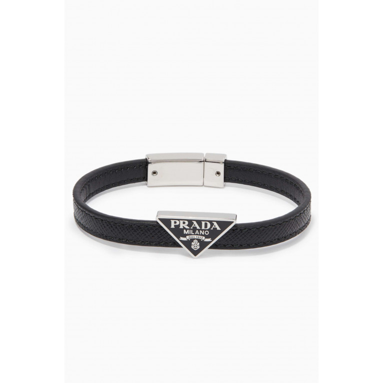 Prada - Triangle Logo Saffiano Leather Bracelet