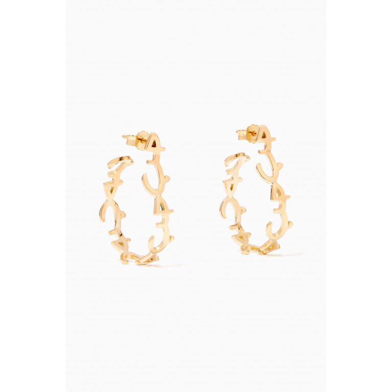 Bil Arabi - Hob/Love Hoop Earrings in 18kt Yellow Gold