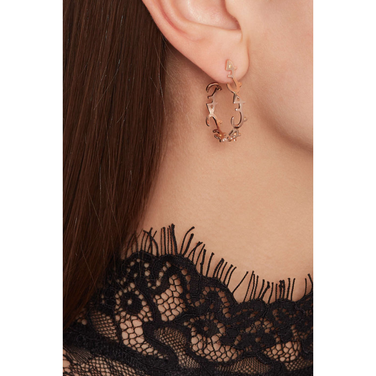 Bil Arabi - Arabic Hob Rose Gold Hoop Earrings