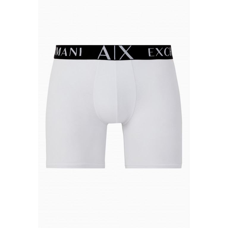 Armani Exchange - Logo Band Jersey Boxer Briefs White