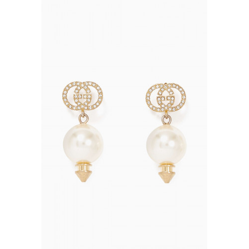 Gucci - Interlocking G Pearl Earrings White