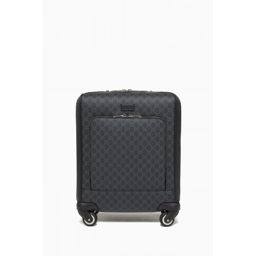 Gucci - GG Supreme Leather-Trimmed Suitcase