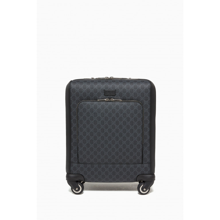 Gucci - GG Supreme Leather-Trimmed Suitcase