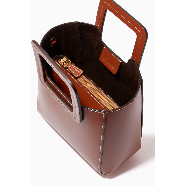 Staud - Mini Shirley Bag in Calf Leather Neutral