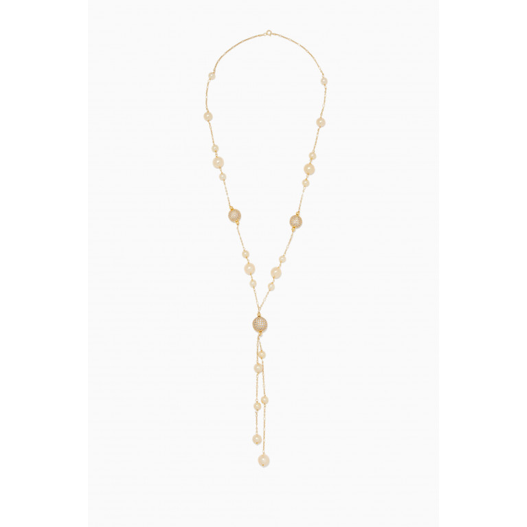 The Jewels Jar - Sherine Pearl Tassel Necklace in 18kt Gold Plated Sterling Silver