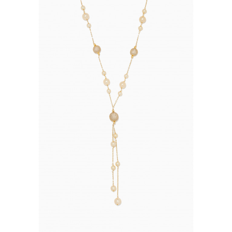 The Jewels Jar - Sherine Pearl Tassel Necklace in 18kt Gold Plated Sterling Silver