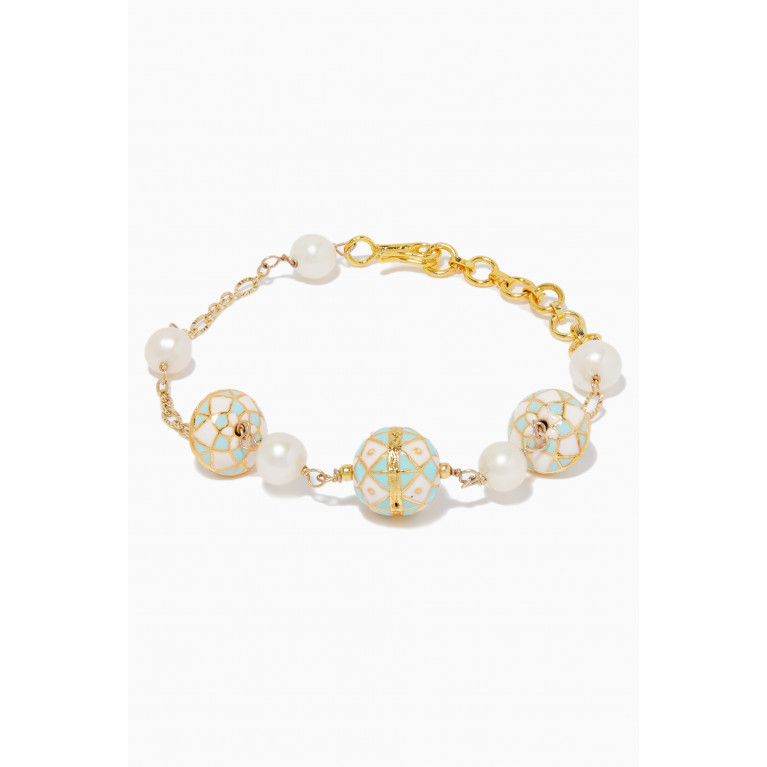 The Jewels Jar - Nyla Enamel and Pearl Bracelet