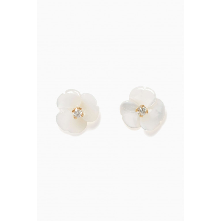 Baby Fitaihi - Floral Diamond Stud Earrings