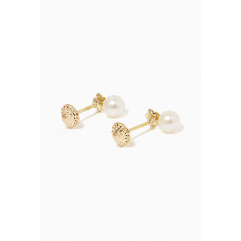 Baby Fitaihi - Floral Pearl Diamond Earrings